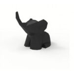 Elefante Elefantinho Geométrico Decoração 10cm Cor:Preto
