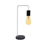 Luminaria de Mesa Vintage Aluminio E27 1 Luz Fixa Lumini Lab - Branco B - Rosa B